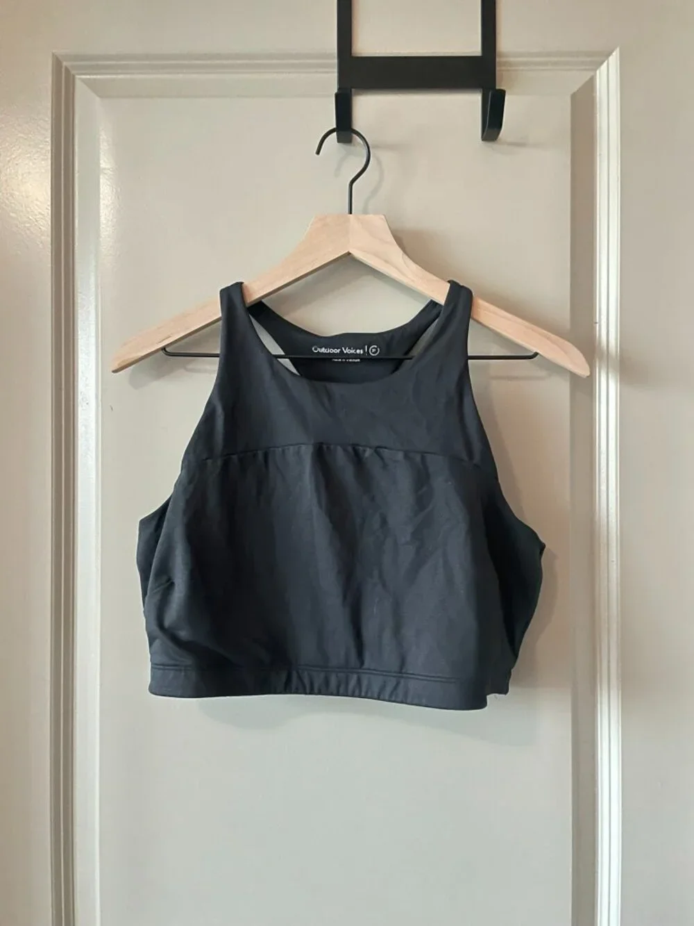 Outdoor Voices Tech Sweat Crop Top Black XL